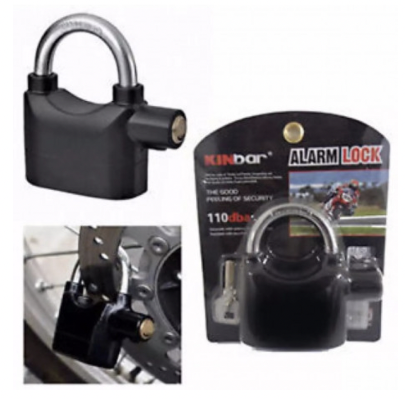 CANDADO ALARMA PARA MOTOS Y BICICLETAS