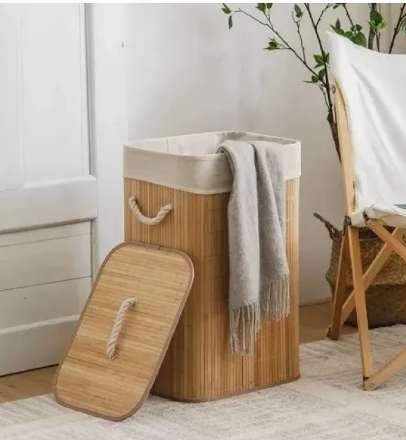 Cesta De Ropa Sucia Con Forro De Bambú M