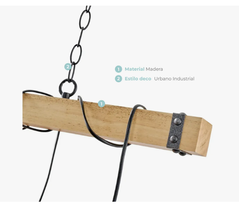 Lámpara Colgante Safiro 4 Luces E27 Atik