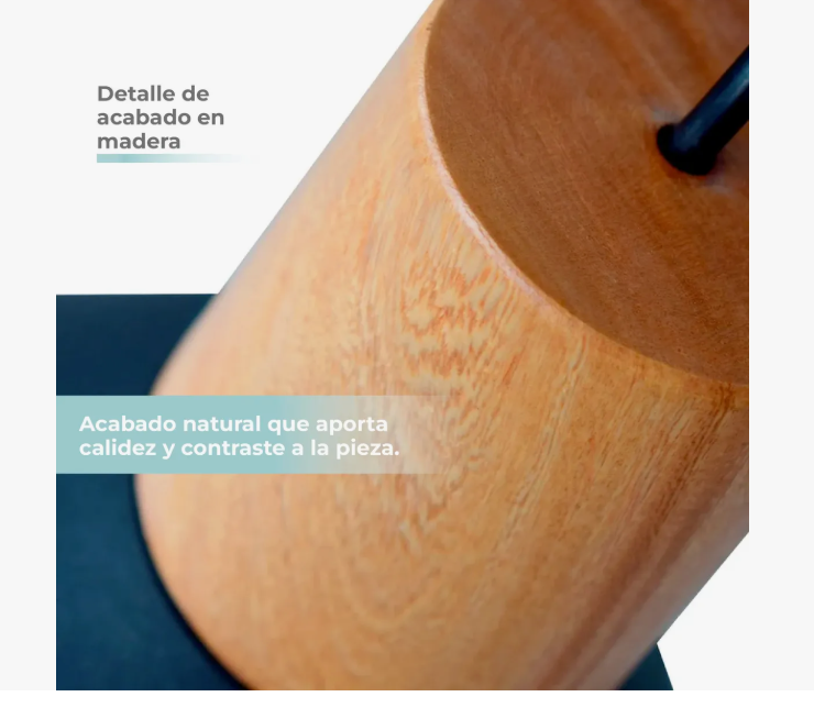 Lampara De Techo Isis Madera Atikus Luz